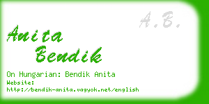 anita bendik business card